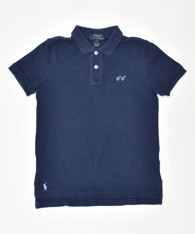 cotton polo shirts for men -POLO RALPH LAUREN Boys Polo Shirt 5-6 Years Navy Blue Cotton