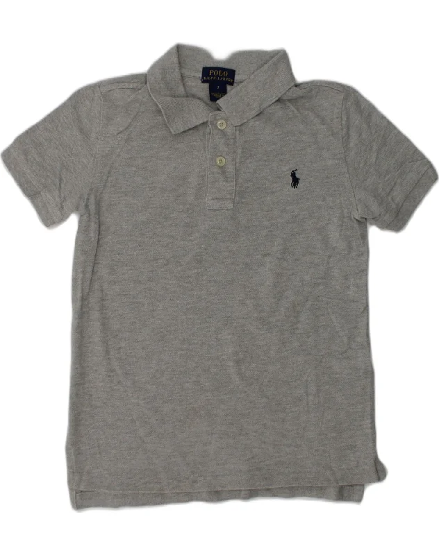 men's sports polo shirts for men -POLO RALPH LAUREN Boys Polo Shirt 6-7 Years Grey Cotton