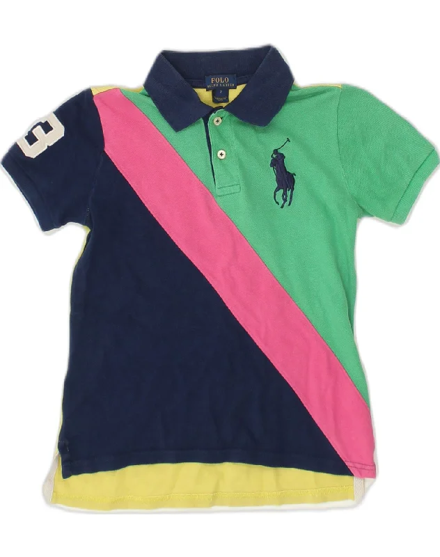 casual polo shirts for men -POLO RALPH LAUREN Boys Polo Shirt 6-7 Years Multicoloured Colourblock