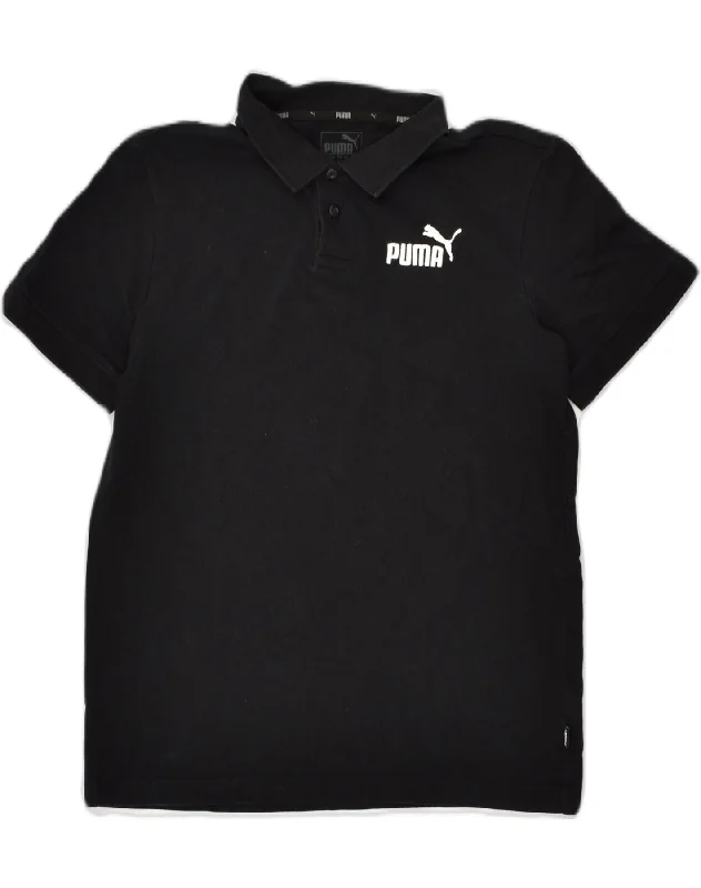 lightweight polo shirts for men -PUMA Boys Polo Shirt 13-14 Years XL Black Cotton