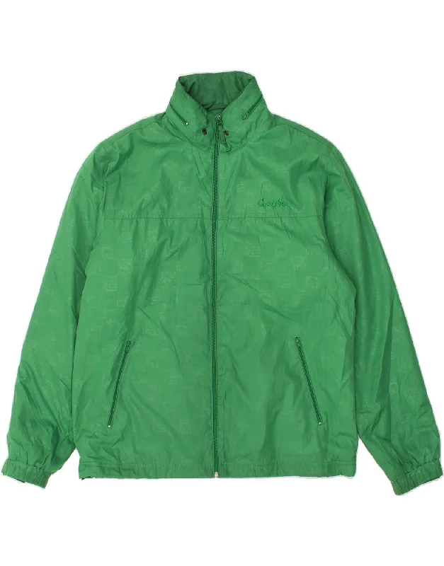 men's performance jackets for cold weather -QUIKSILVER Mens Hooded Rain Jacket UK 38 Medium Green Polyester