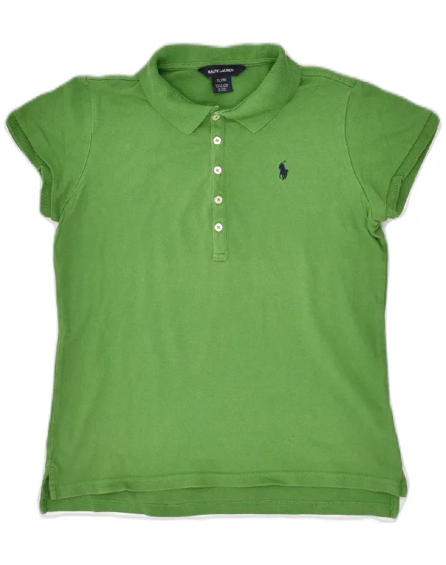 men's breathable performance polo shirts -RALPH LAUREN Boys Polo Shirt 15-16 Years XL Green Cotton