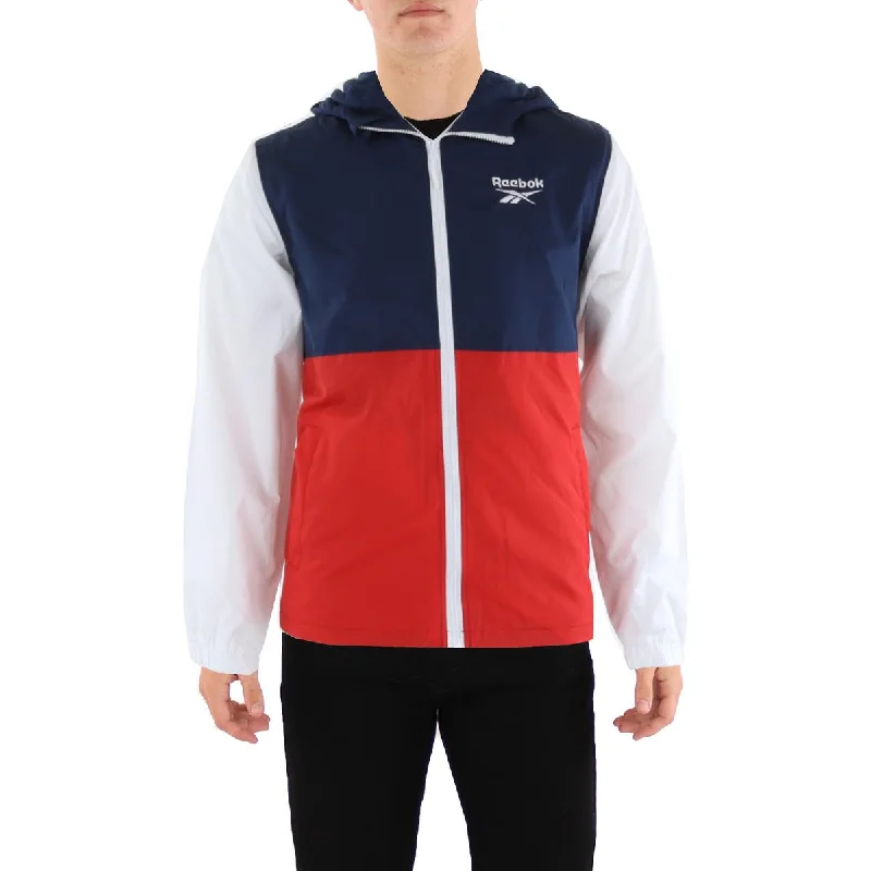 men's blazer jackets for weddings -Reebok Mens Outdoor Athletic Windbreaker Jacket