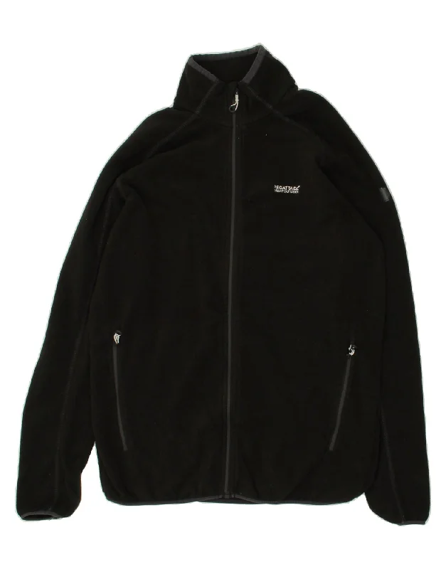 men's stylish jackets -REGATTA Mens Fleece Jacket UK 40 Large Black Polyester