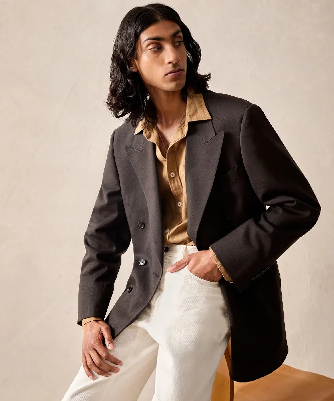 men's versatile jackets -Italian Gabardine Wythe Jacket in Dark Brown