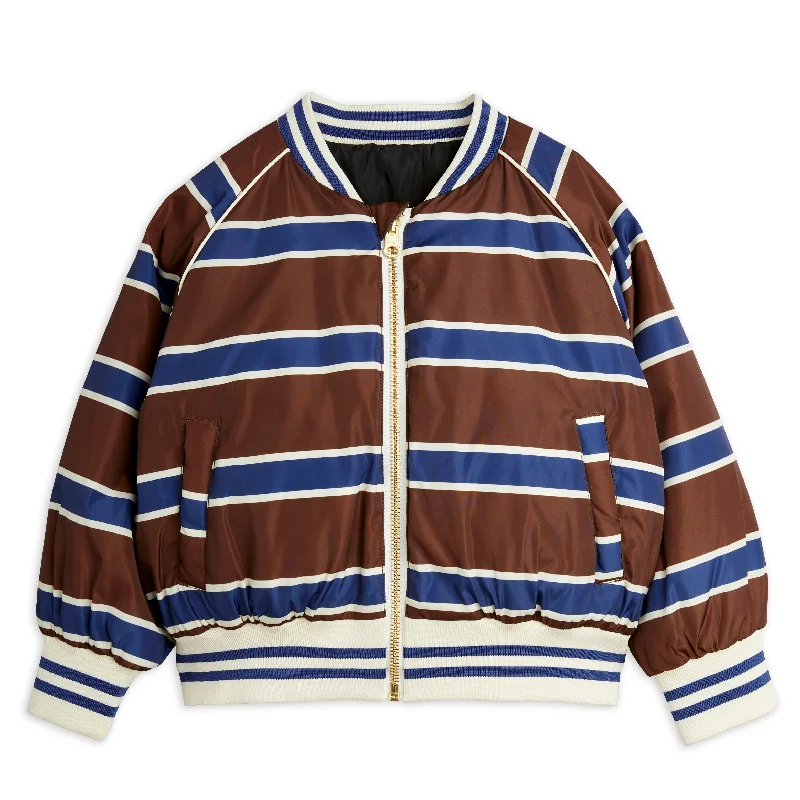 men's stylish jackets -Stripe reversible baseball jacket