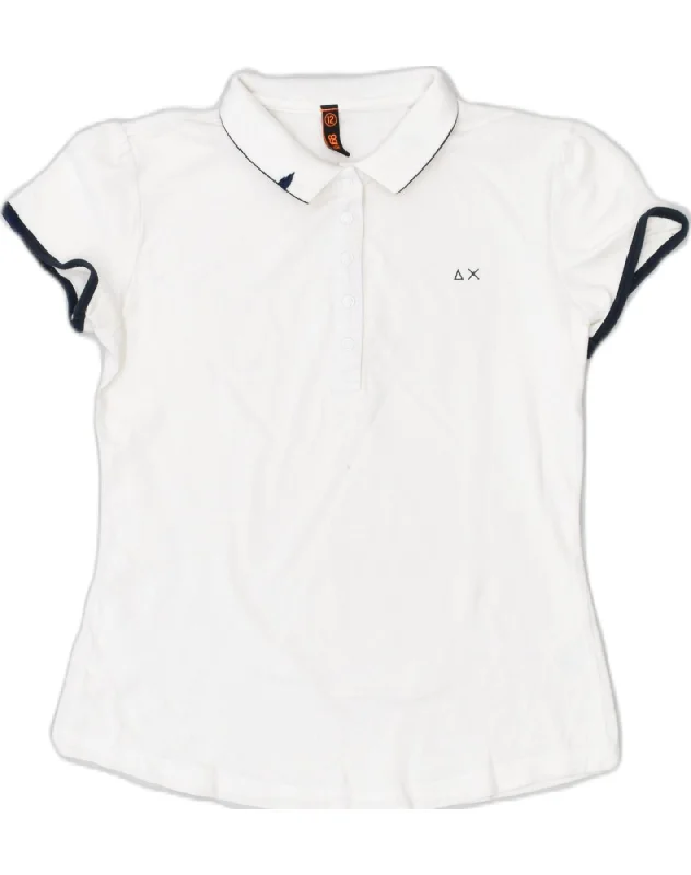 fitted polo shirts for outdoor sports -SUN68 Girls Polo Shirt 11-12 Years White Cotton