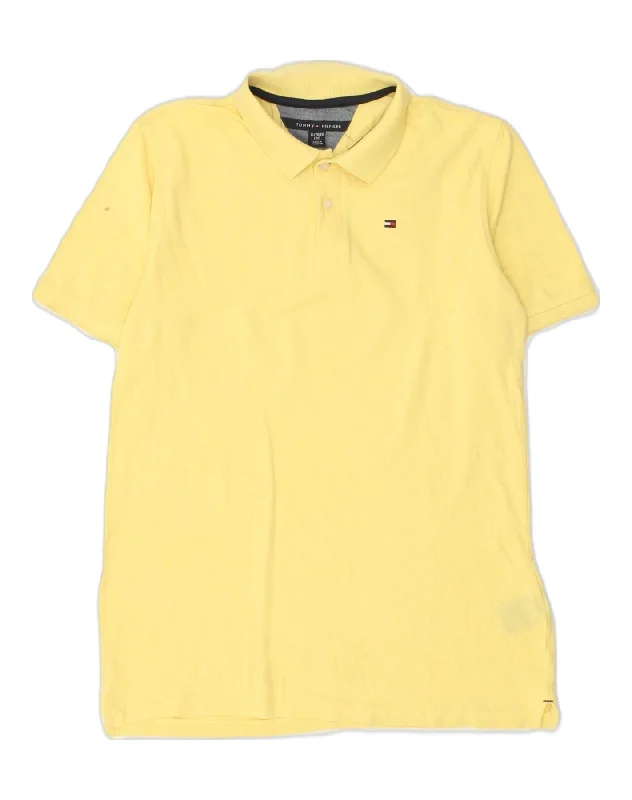 stylish printed polo shirts for men -TOMMY HILFIGER Boys Polo Shirt 15-16 Years XL  Yellow Cotton