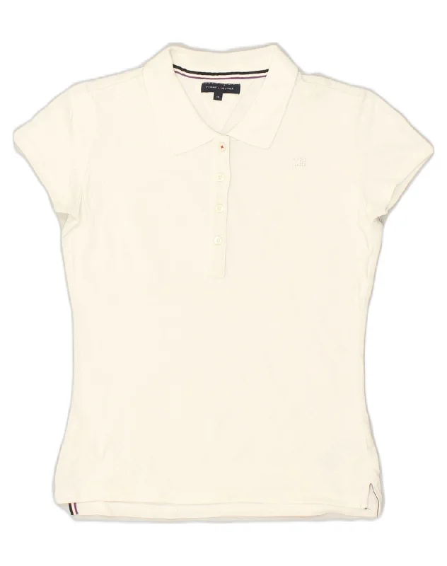 men's luxury polo shirts -TOMMY HILFIGER Girls Polo Shirt 13-14 Years White Cotton