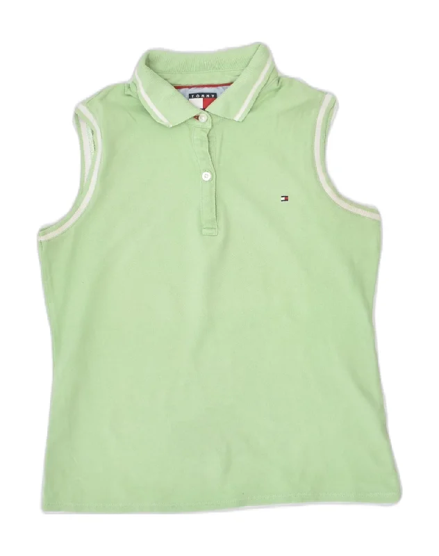 modern fit polo shirts for men -TOMMY HILFIGER Girls Sleeveless Polo Shirt 15-16 Years XL Green