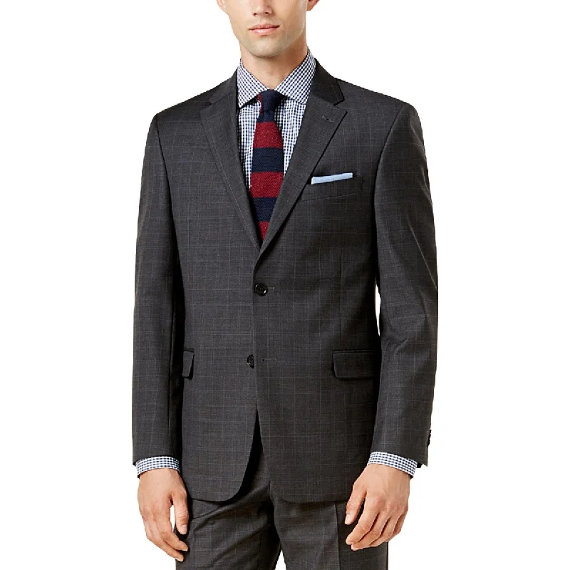 men's cargo jackets -Tommy Hilfiger Mens Adams Wool Blend Modern-Fit Two-Button Suit Jacket