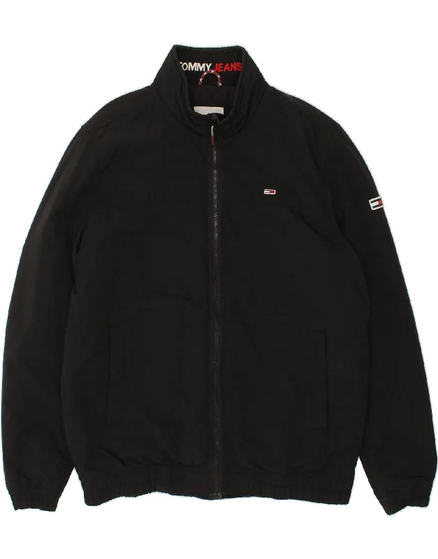 men's insulated jackets -TOMMY HILFIGER Mens Bomber Jacket UK 44 2XL Black Polyamide