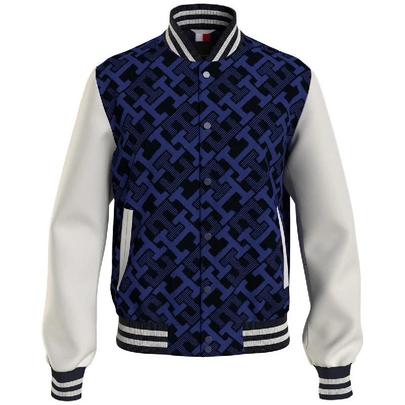 men's bomber jackets with hood -Tommy Hilfiger Mens Cold Weather Mixed Media Bomber Jacket