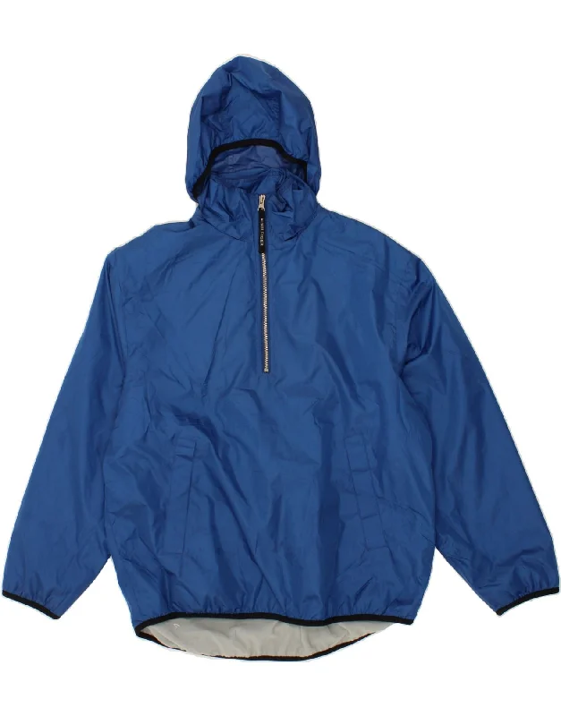 men's heavy-duty jackets -TOMMY HILFIGER Mens Pullover Hooded Rain Jacket UK 36 Small Blue Polyester