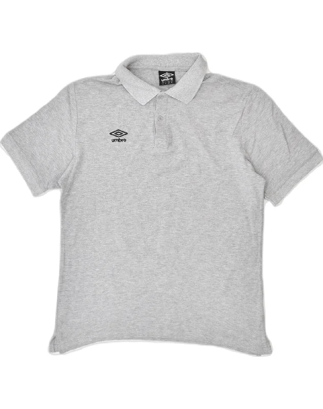 men's lightweight performance polo shirts -UMBRO Boys Polo Shirt 15-16 Years XL Grey Cotton Sports