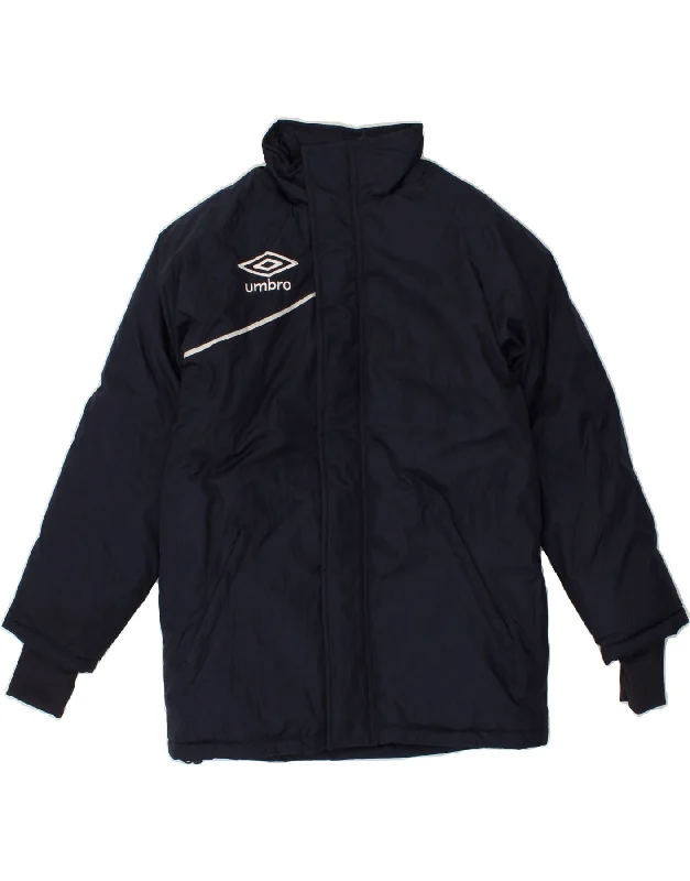 men's insulated jackets -UMBRO Mens Padded Jacket UK 34 XS Navy Blue Polyester