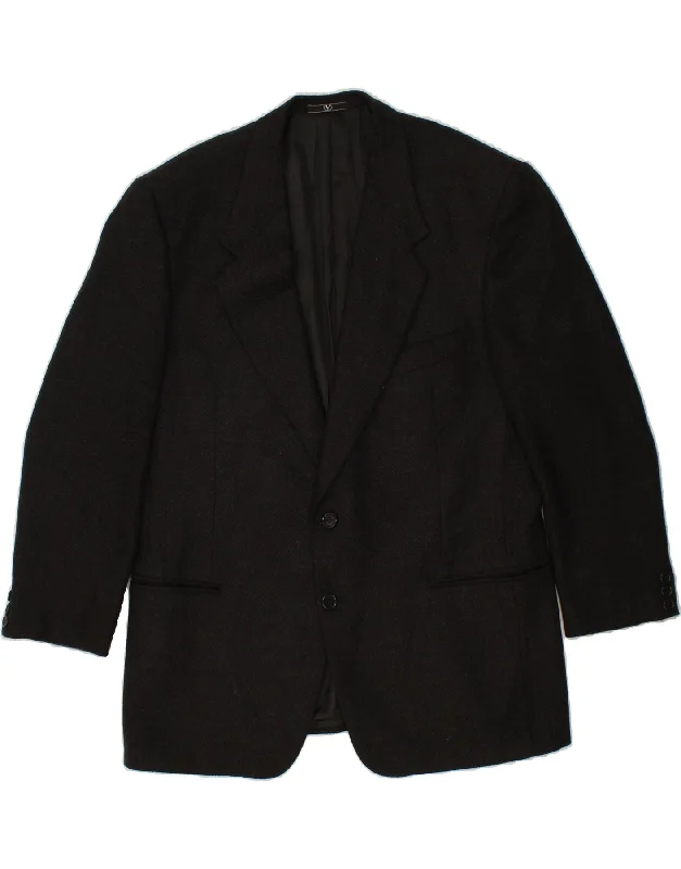 men's jacket coats for autumn -VALENTINO Mens Slim 2 Button Blazer Jacket IT 54 2XL Black Virgin Wool