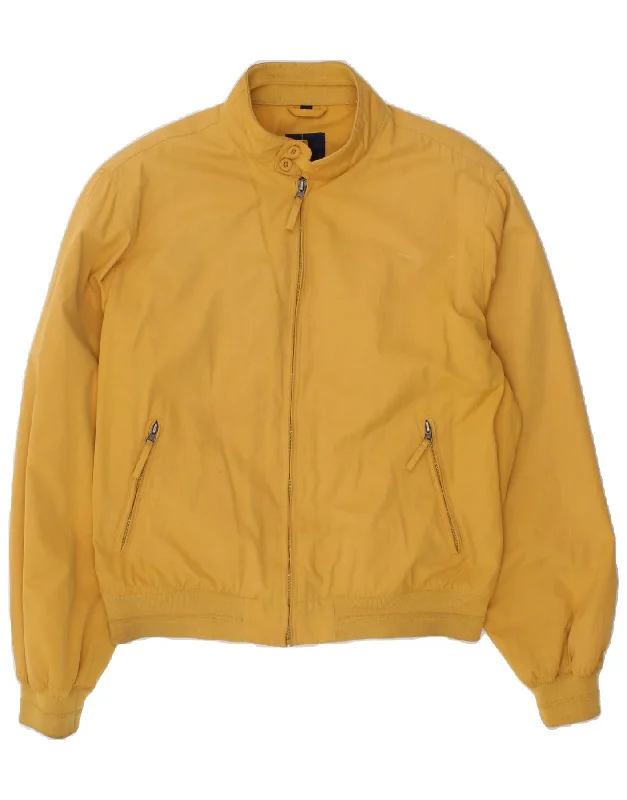 trendy jackets for men -VINTAGE Mens Bomber Jacket IT 54 2XL Yellow Cotton