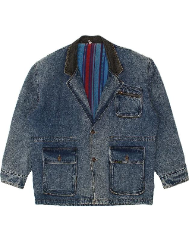 denim jackets for men -VINTAGE Mens Denim Jacket UK 42 XL Blue