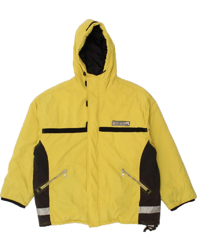 men's fleece-lined zip-up jackets -VINTAGE Mens Hooded Windbreaker Jacket UK 38 Medium Yellow Colourblock