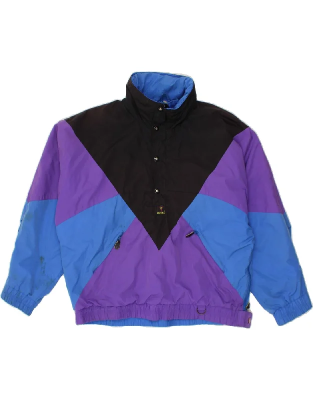 men's bomber jackets -VINTAGE Mens Padded Anorak Jacket IT 52 XL Multicoloured Colourblock