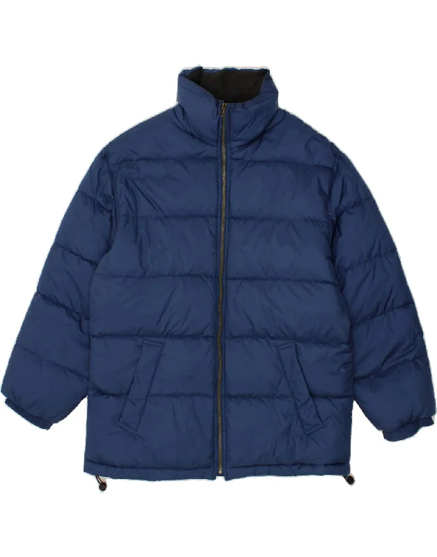 men's performance winter jackets -VINTAGE Mens Padded Jacket UK 42 XL Blue Polyamide