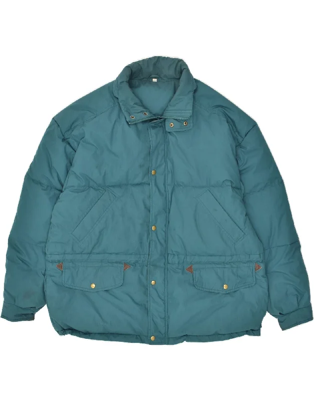 men's stylish coats and jackets -VINTAGE Mens Padded Jacket UK 42 XL Blue Polyester