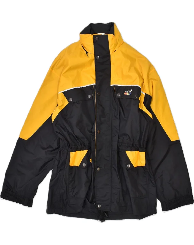 men's high-performance jackets -VINTAGE Mens Windbreaker Jacket UK 38 Medium Yellow Colourblock