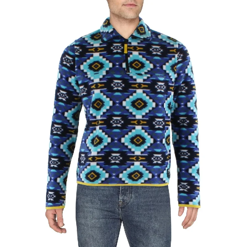 men's military jackets with zippers -WeSC Mens 1/4 Zip Aztec Print Fleece Jacket