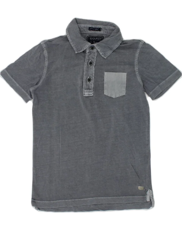 men's polo shirts for sports -WOOLRICH Boys Polo Shirt 5-6 Years Grey Cotton