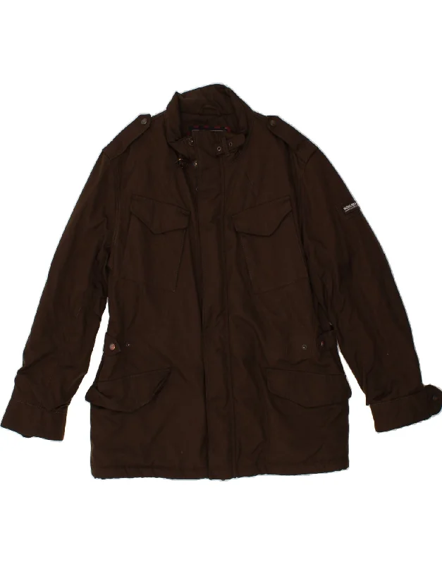 casual jackets for men -WOOLRICH Mens Military Jacket UK 42 XL Brown