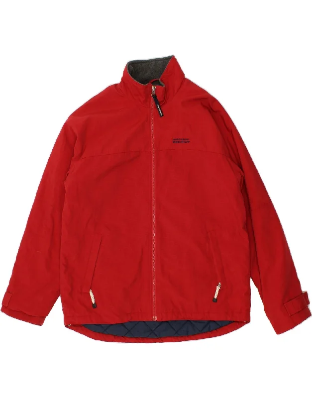 men's casual zippered jackets -WOOLRICH Mens Windbreaker Jacket UK 38 Medium Red