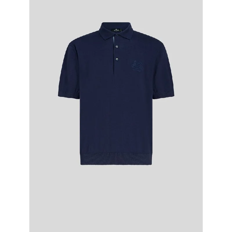 men's premium polo shirts for work -CASHMERE AND COTTON POLO SHIRT WITH LOGO