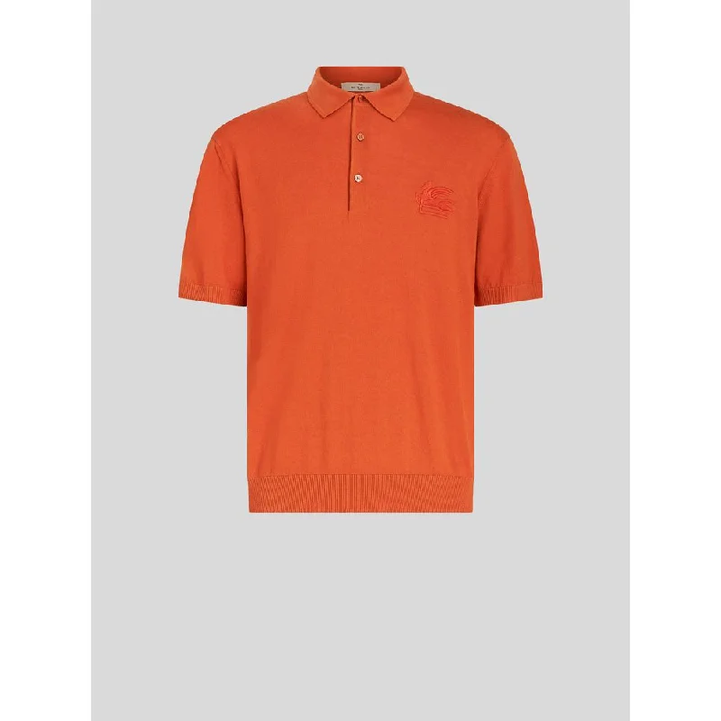 men's high-quality polo shirts -CASHMERE AND COTTON POLO SHIRT WITH LOGO