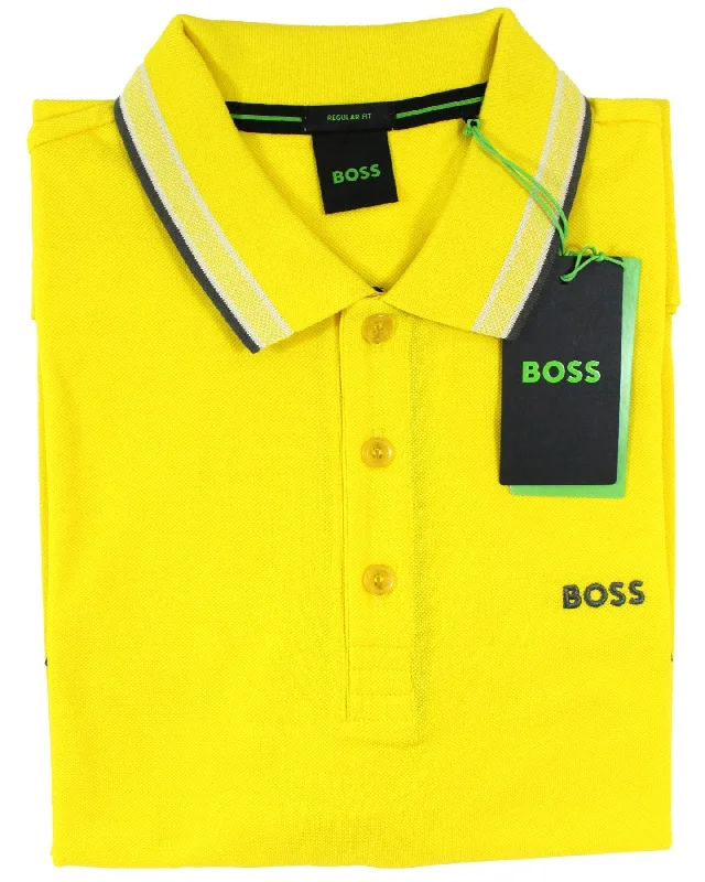 men's durable cotton polo shirts -Hugo Boss Cotton Polo Shirt Regular Fit Yellow XL