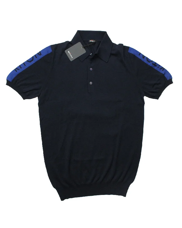 men's polo shirts with designs -Kiton Polo Shirt Dark Blue EU 48/ S