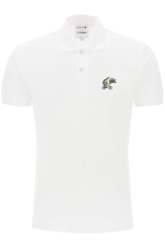 premium polo shirts for men -Lacoste netflix sex education polo shirt in organic cotton classic fit