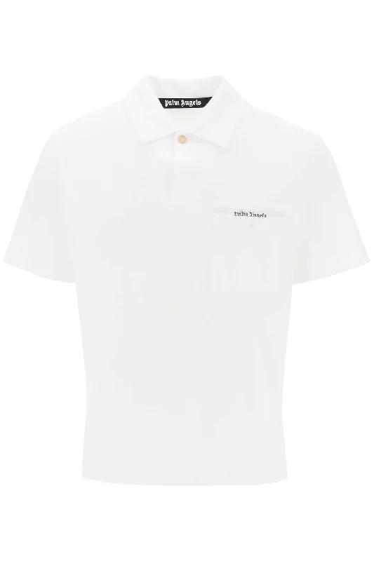 men's polo shirts for summer -Palm angels sartorial tape pique' polo shirt