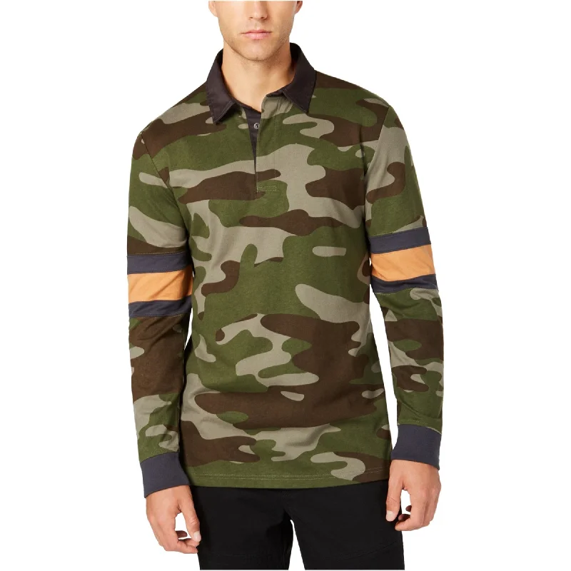 men's breathable short sleeve polo shirts -American Rag Mens Camo Rugby Polo Shirt