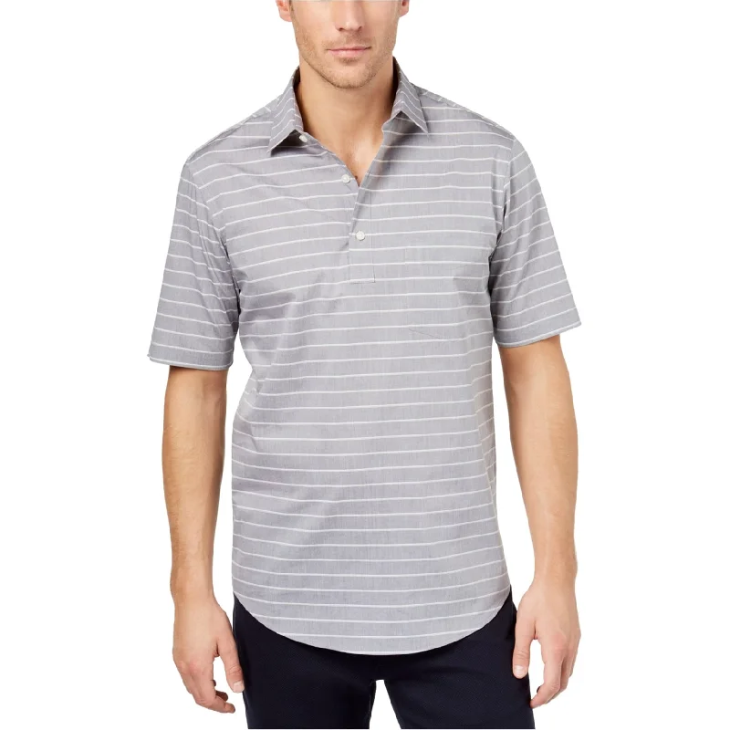 men's pique polo shirts -Club Room Mens Popover Rugby Polo Shirt