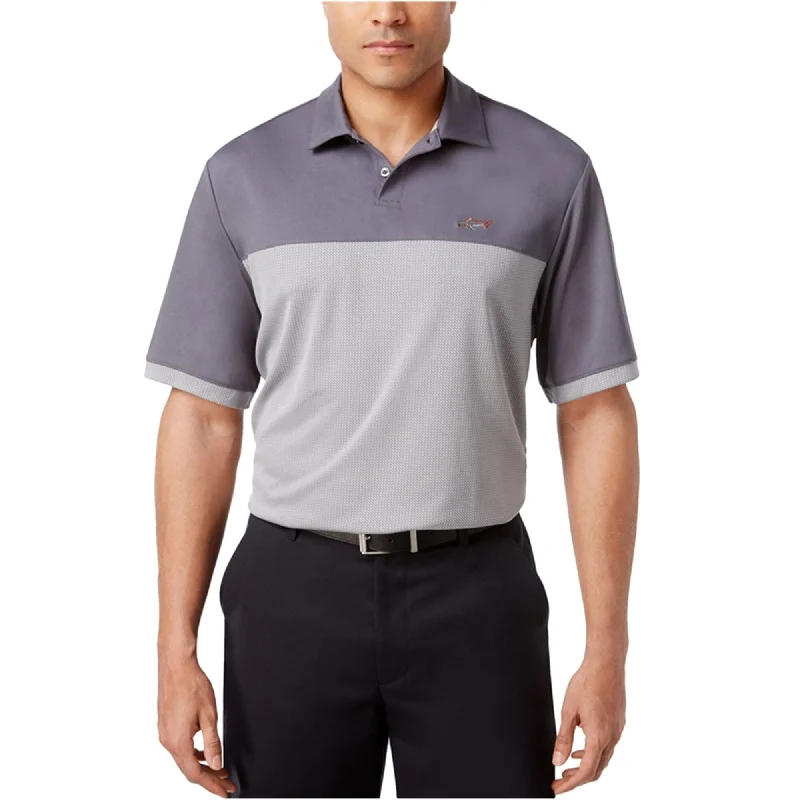 versatile polo shirts for men -Greg Norman Mens Two Tone Embossed Rugby Polo Shirt