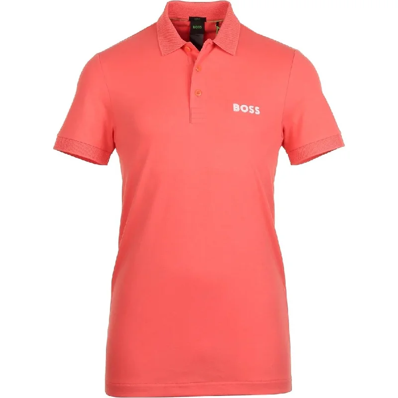 versatile polo shirts for men -Hugo Boss Paule Men Polo Shirt Button-Down Collared Short Sleeves Open Red