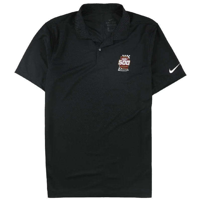 stylish polo shirts for men -Indy 500 Mens Rugby Polo Shirt, Black, Small