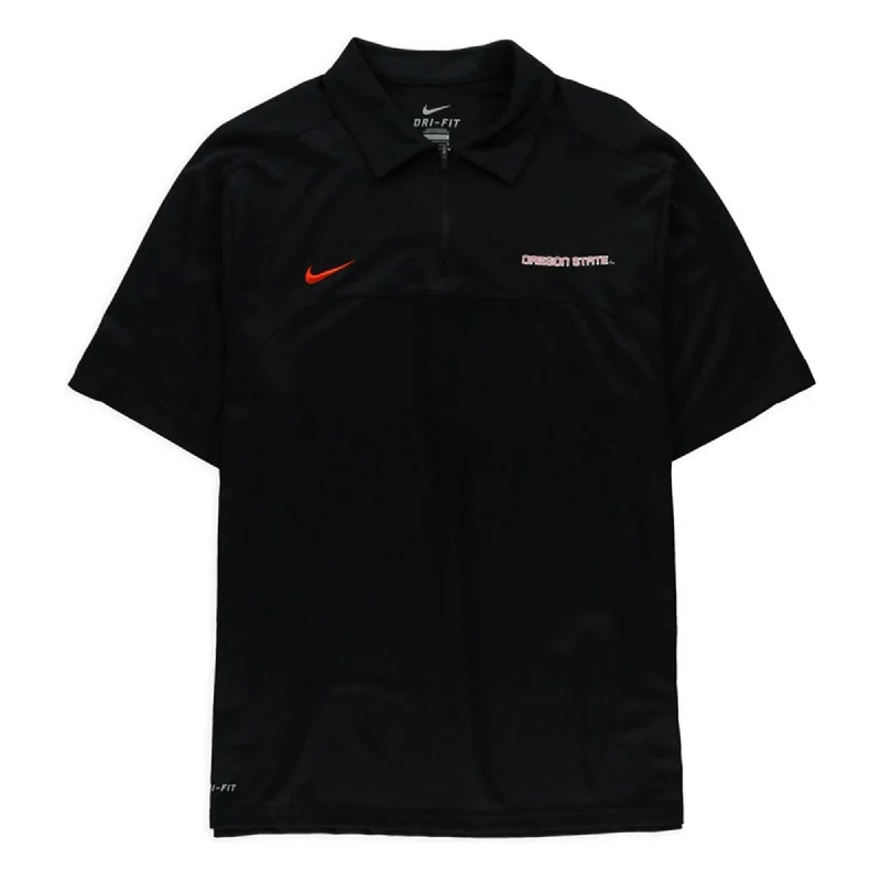 casual golf polo shirts for men -Nike Mens Oregon State Quarter Zip Rugby Polo Shirt