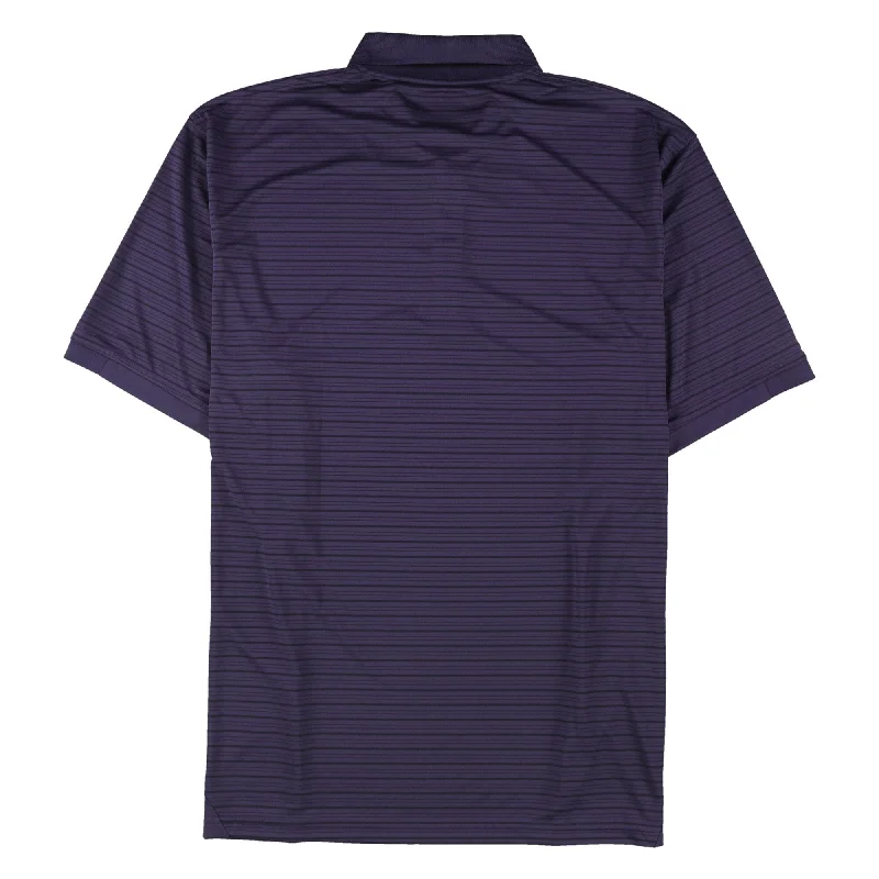 men's polo shirts with designs -ONTOUR Mens Stripe Rugby Polo Shirt, Purple, Medium