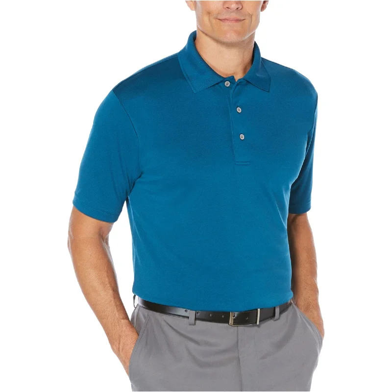 fitted polo shirts for men -Pga Tour Mens Airflux Mesh Rugby Polo Shirt