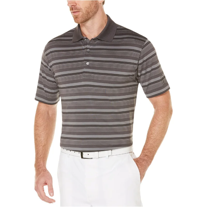 formal polo shirts for men -Pga Tour Mens Airflux Stripe Rugby Polo Shirt