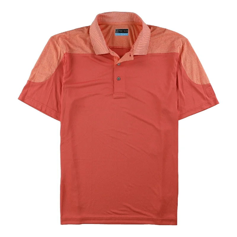 cotton polo shirts for men -Pga Tour Mens Colorblocked Golf Rugby Polo Shirt