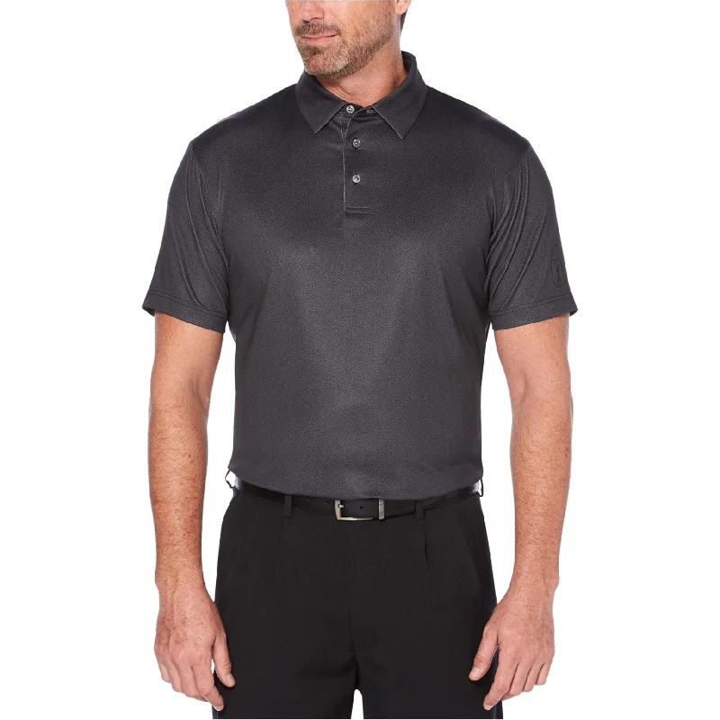 men's premium polo shirts for work -PGA Tour Mens Driflux Rugby Polo Shirt, Black, Small