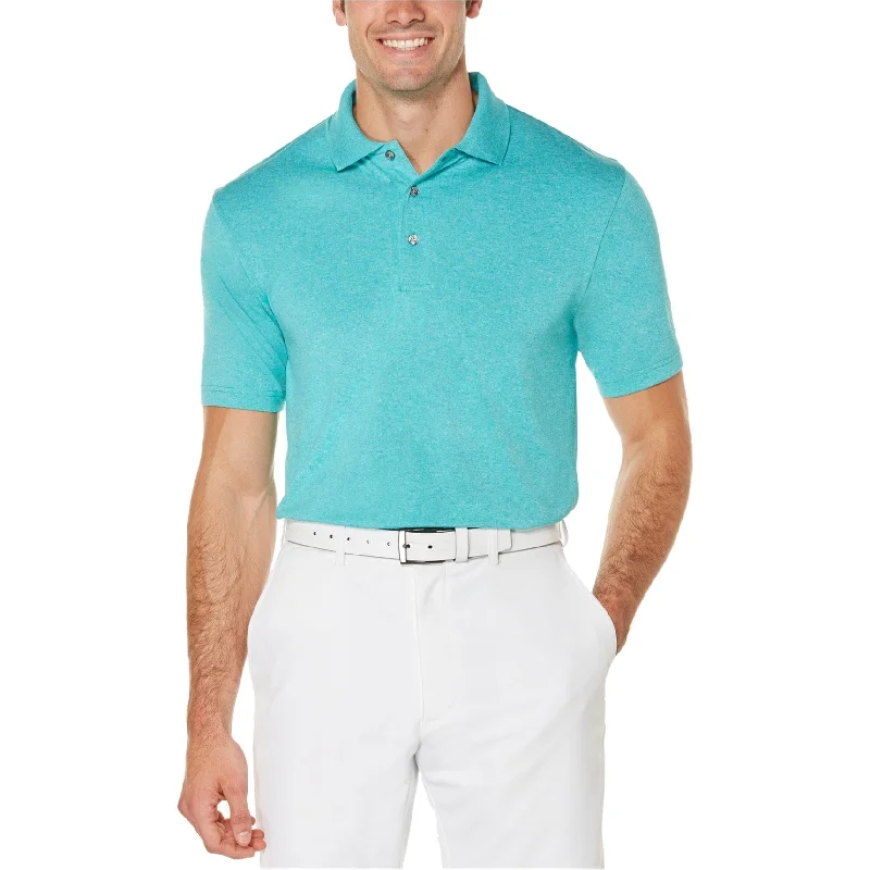 men's stylish cotton polo shirts -Pga Tour Mens Heathered Rugby Polo Shirt